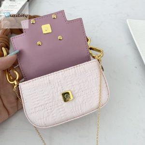 fendi nano baguette maxi handle pink and brown bag for woman 65cm2 11