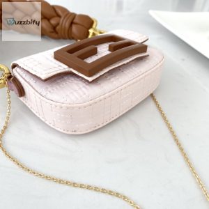 fendi nano baguette maxi handle pink and brown bag for woman 65cm2 2