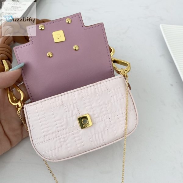 fendi nano baguette maxi handle pink and brown bag for woman 65cm2 5