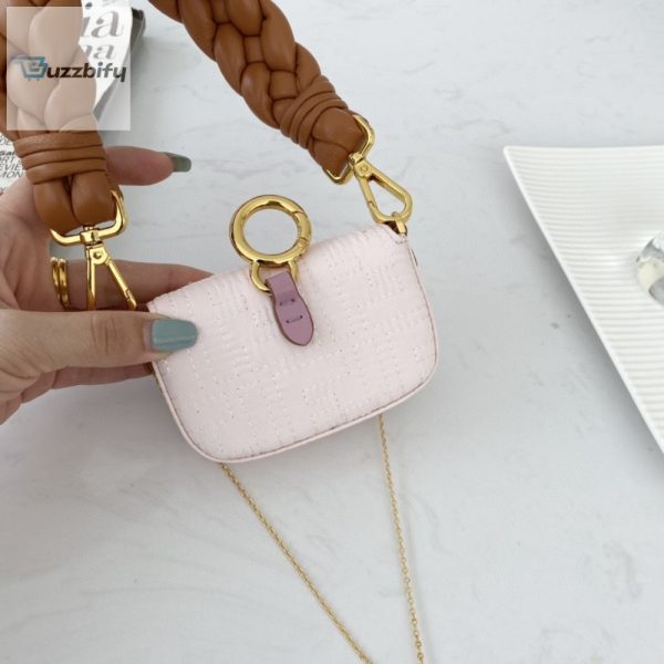 fendi nano baguette maxi handle pink and brown bag for woman 65cm2 9