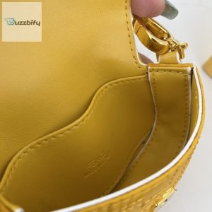 fendi nano baguette maxi handle yellow and white bag for woman 65cm2 4