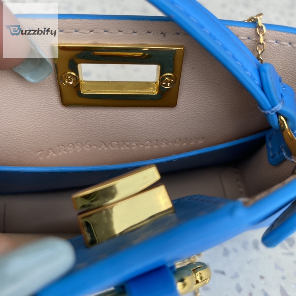 Fendi Nano Peekaboo Charm Crossbody Blue Bag For Woman 12cm/4.5in 