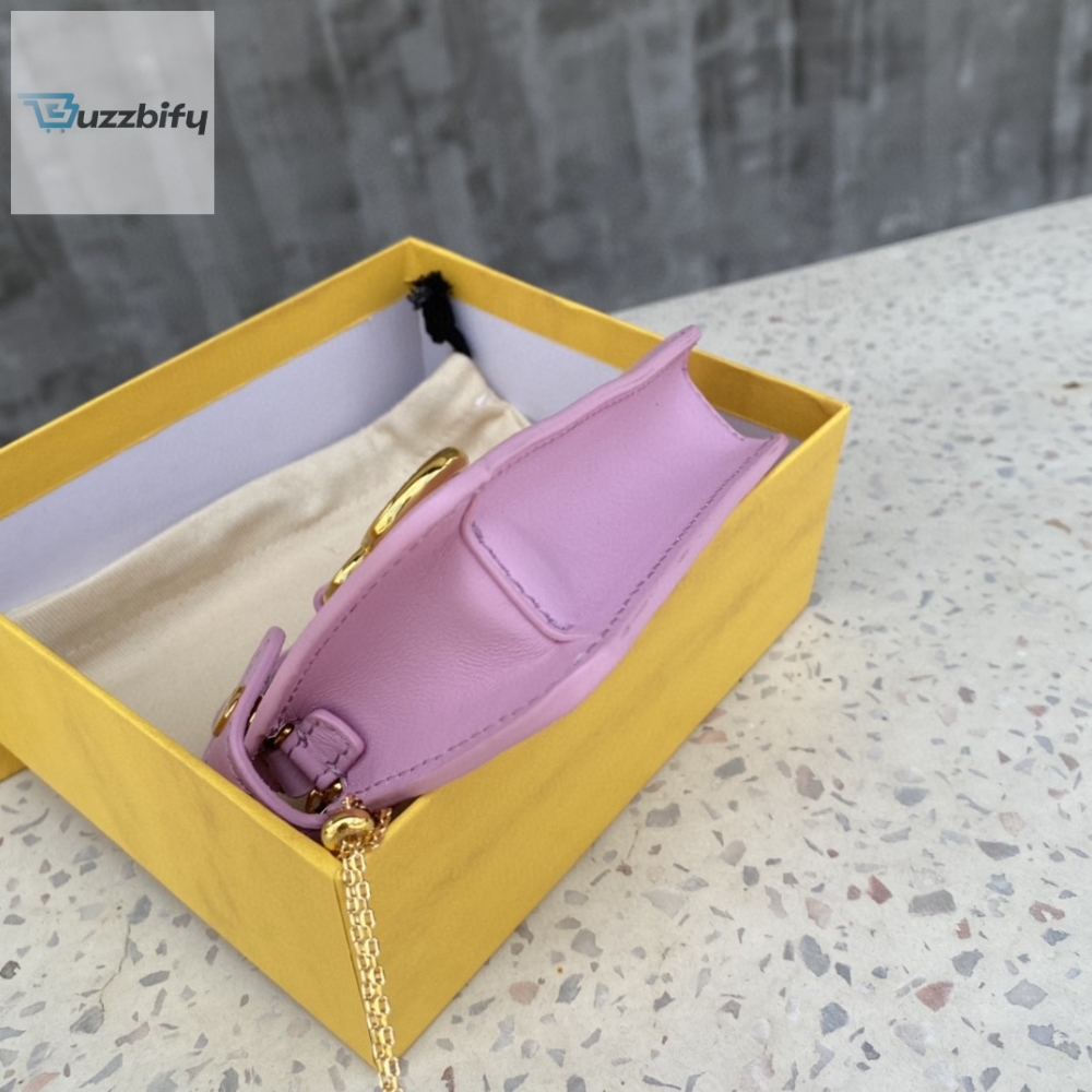 Fendi Nano Peekaboo Charm Crossbody Pink Bag For Woman 12Cm4.5In
