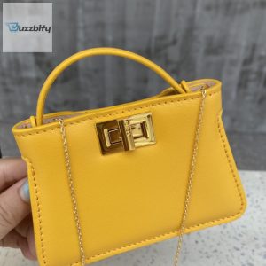 fendi nano peekaboo charm crossbody yellow bag for woman 12cm4 10