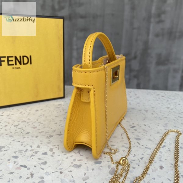 fendi nano peekaboo charm crossbody yellow bag for woman 12cm4 2