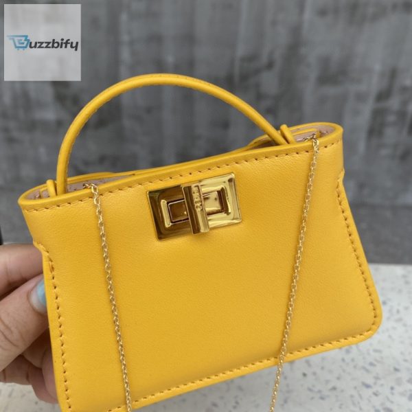 fendi nano peekaboo charm crossbody yellow bag for woman 12cm4 3