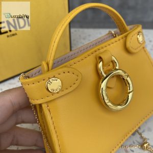 fendi turtleneck nano peekaboo charm crossbody yellow bag for woman 12cm4 4