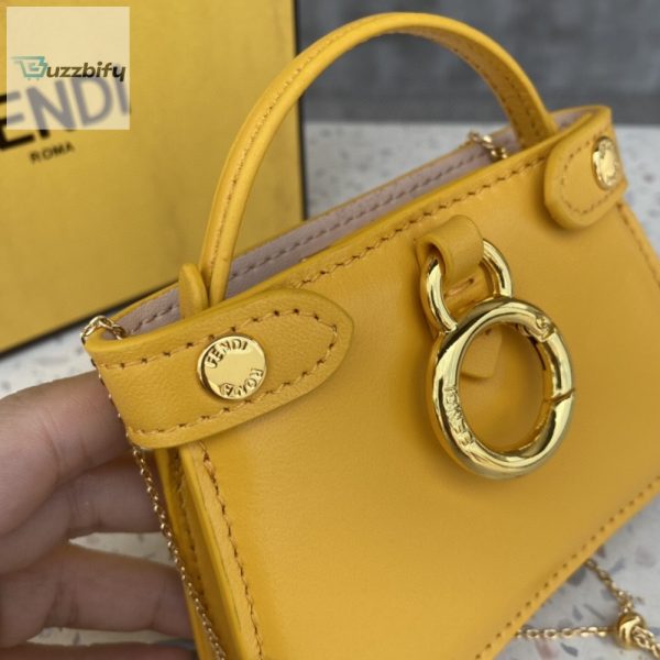 fendi nano peekaboo charm crossbody yellow bag for woman 12cm4 4