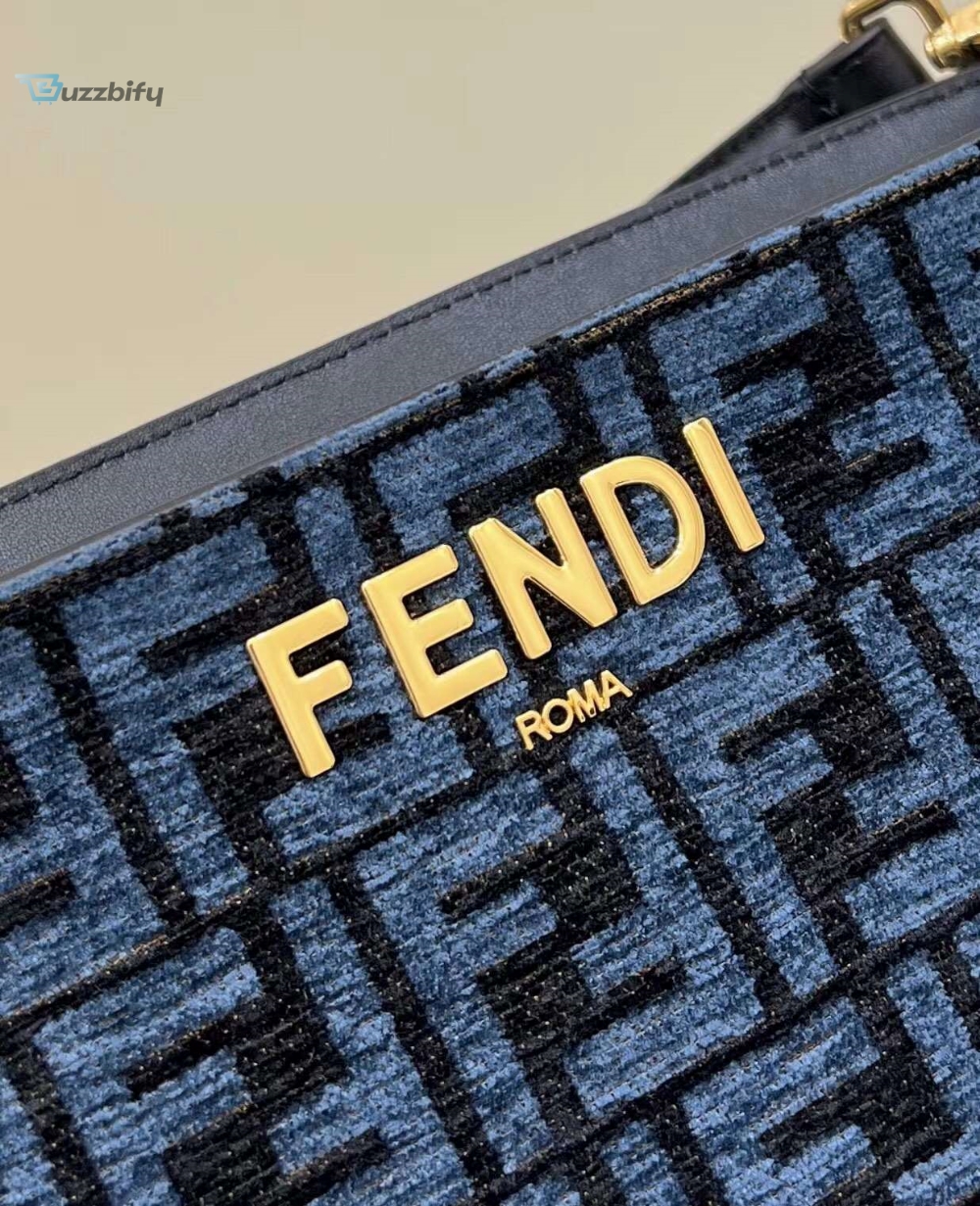 Fendi O’Lock Zip Beige/Blue/Grey For Women 36cm / 14.2in 8BR805ALFVF1IQU 