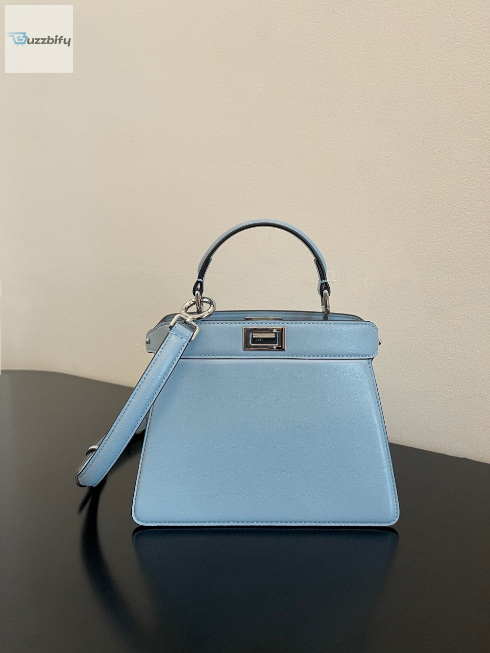 Fendi blue Peekaboo ISeeU Petite Light Blue Small Bag For Woman 20cm/8in 