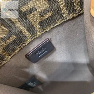fendi sunshine shopper brown ff fabric mini bag for woman 13cm5in buzzbify 1 1