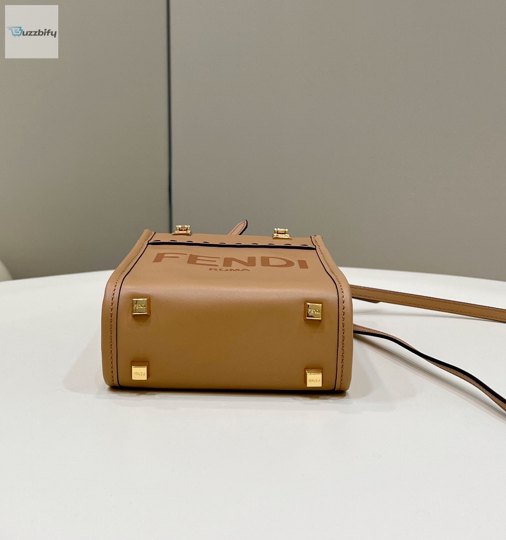 Fendi Sunshine Shopper Light Brown Mini Bag For Woman 13cm/5in 