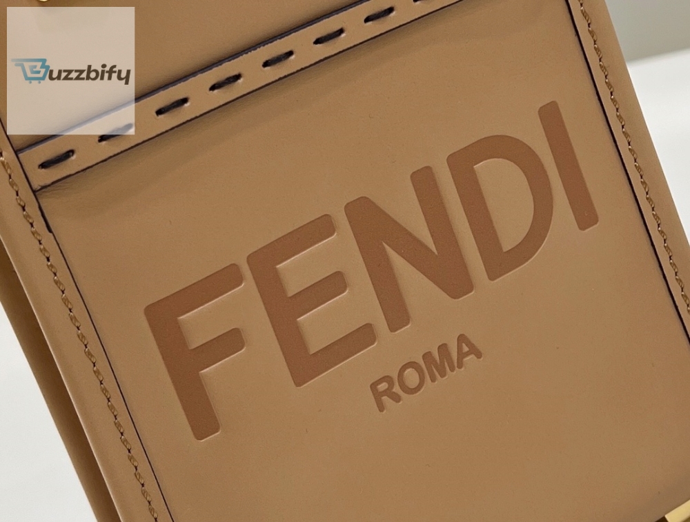Fendi Bottles Sunshine Shopper Light Brown Mini Bag For Woman 13cm/5in 