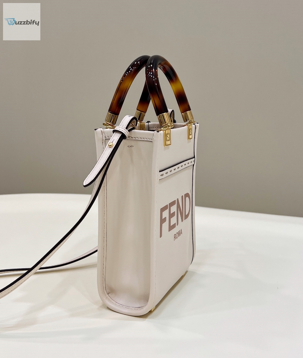 Fendi Sunshine Shopper White Mini Bag For Woman 13Cm5in