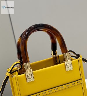 fendi sunshine shopper yellow mini bag for woman 12 12cm 12in buzzbify 12 12