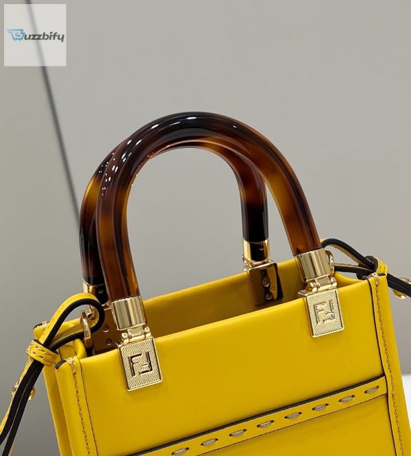 fendi sunshine shopper yellow mini bag for woman 12 12cm 12in buzzbify 12 12