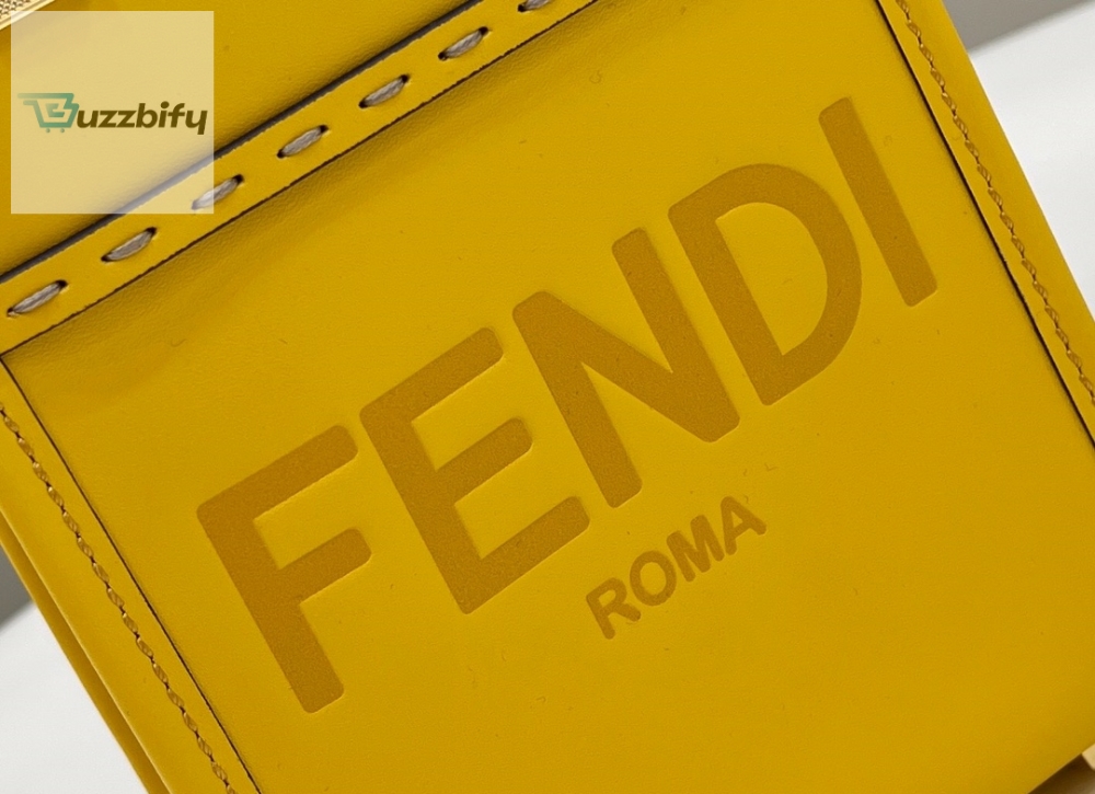 Fendi Sunshine Shopper Yellow Mini Bag For Woman 13Cm5in