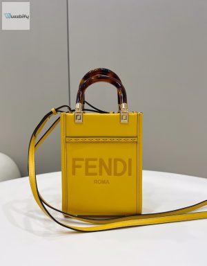 fendi sunshine shopper yellow mini bag for woman 13cm5in buzzbify 1