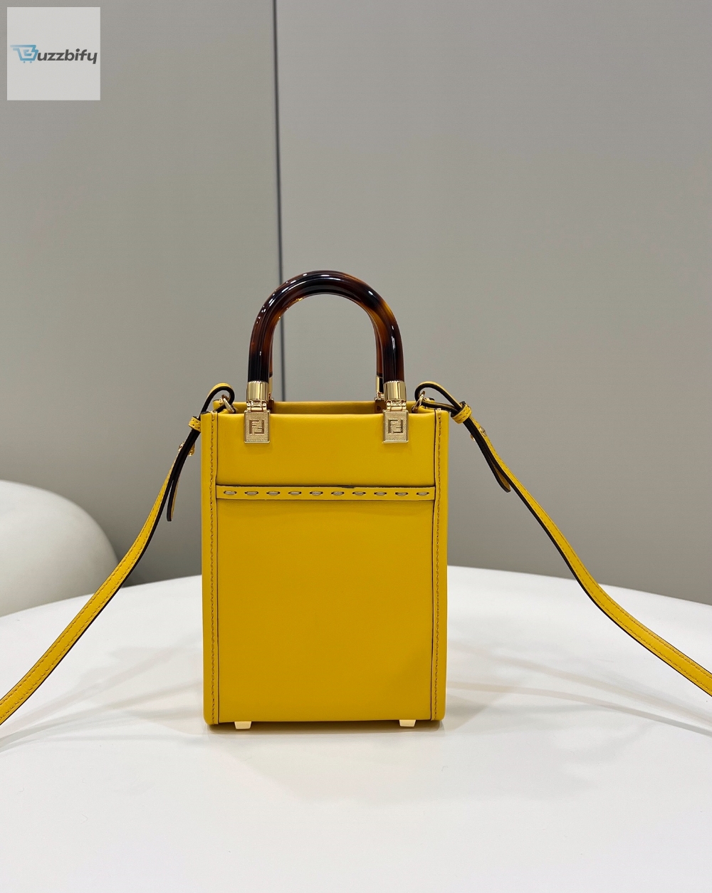 Fendi Sunshine Shopper Yellow Mini Bag For Woman 13cm/5in 