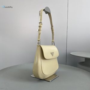 prada cleo brushed shoulder bag with flap beige for women womens bags 13in 13 13cm buzzbify 13 13