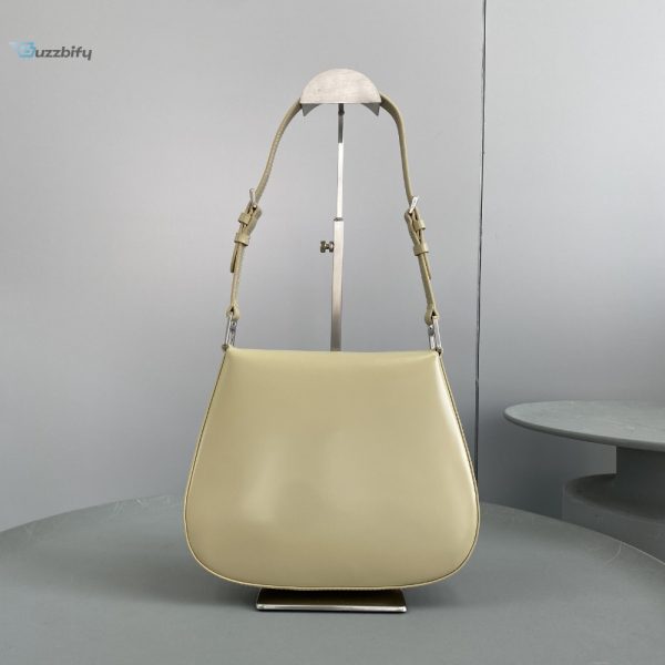 prada cleo brushed shoulder bag with flap beige for women womens bags 9in 33cm buzzbify 3 3