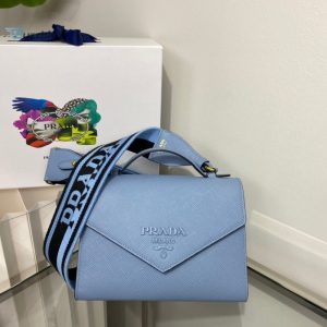 prada monochrome saffiano bag blue for women womens bags 8 1