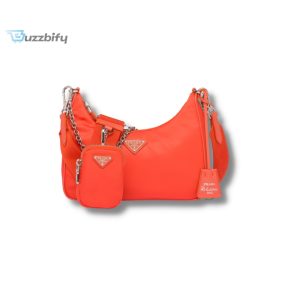 reedition 2005 renylon bag orange for women 22cm 8 1