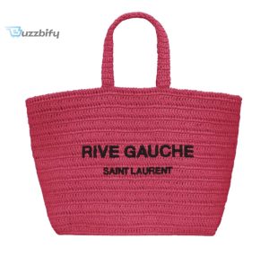 rive gauche supple in raffia crochet pink for women 688864gaaa15693 15 inches 38 cm buzzbify 1 1
