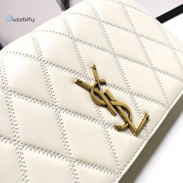 saint laurent angie patent handbag white for women 8 10
