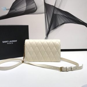 saint laurent angie patent handbag white for women 8 13