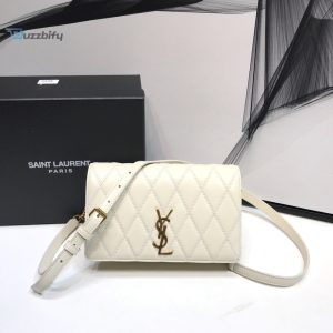 saint laurent angie patent handbag white for women 8