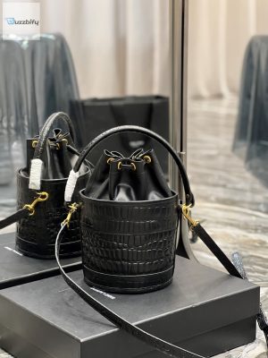 saint laurent bahia small bucket bag black for women 10 12