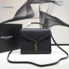 saint laurent cassandra medium top handle bag in grain black for women 96in24