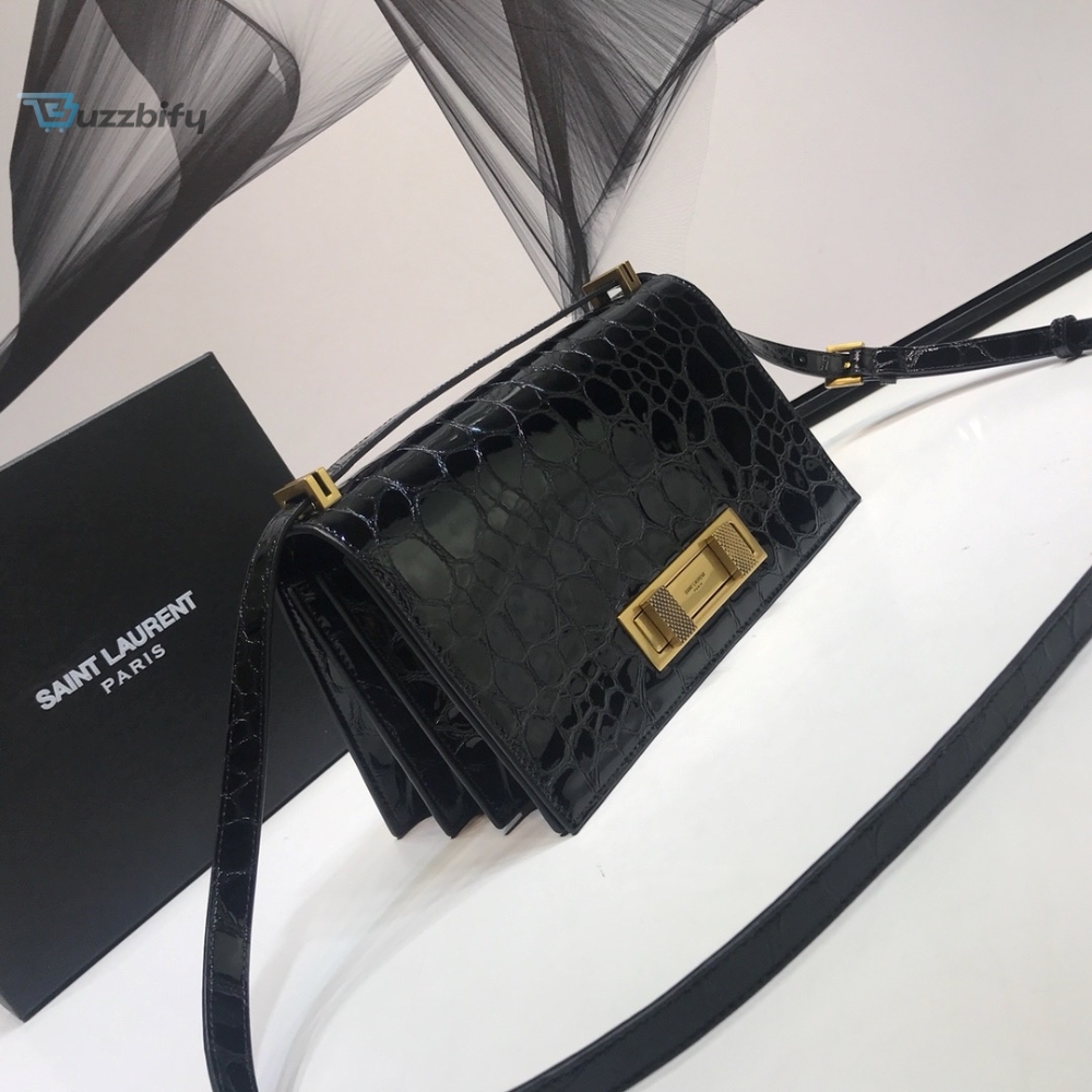 Saint Laurent Cassandra Small Crossbody Bag With Stone Print Black For Women 7.4in/19cm YSL 