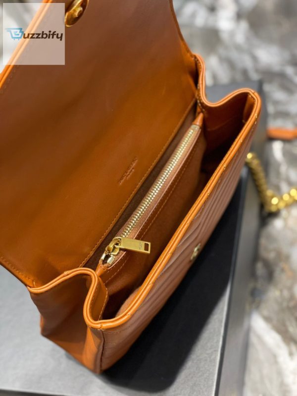 saint laurent college medium chain bag brown gold toned hardware for women 9 4
