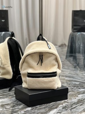 saint laurent fleece backpack beige for women womens bags 16