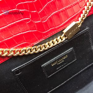 saint laurent kate medium chain bag with tassel in embossed crocodile red for women 9 1