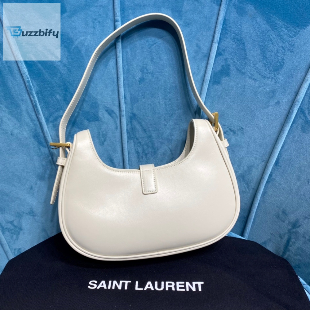 Saint Laurent Le Fermoir Hobo Bag White For Women 9.5in/24cm YSL 672615 