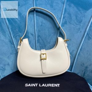 Saint Laurent Le Fermoir Hobo Bag White For Women 9.5In24cm Ysl 672615