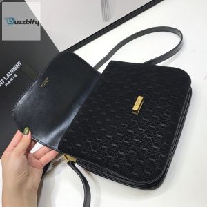 saint laurent le monogramme small satchel in monogram canvas and smooth black for women 17in 17 17cm ysl buzzbify 17 17