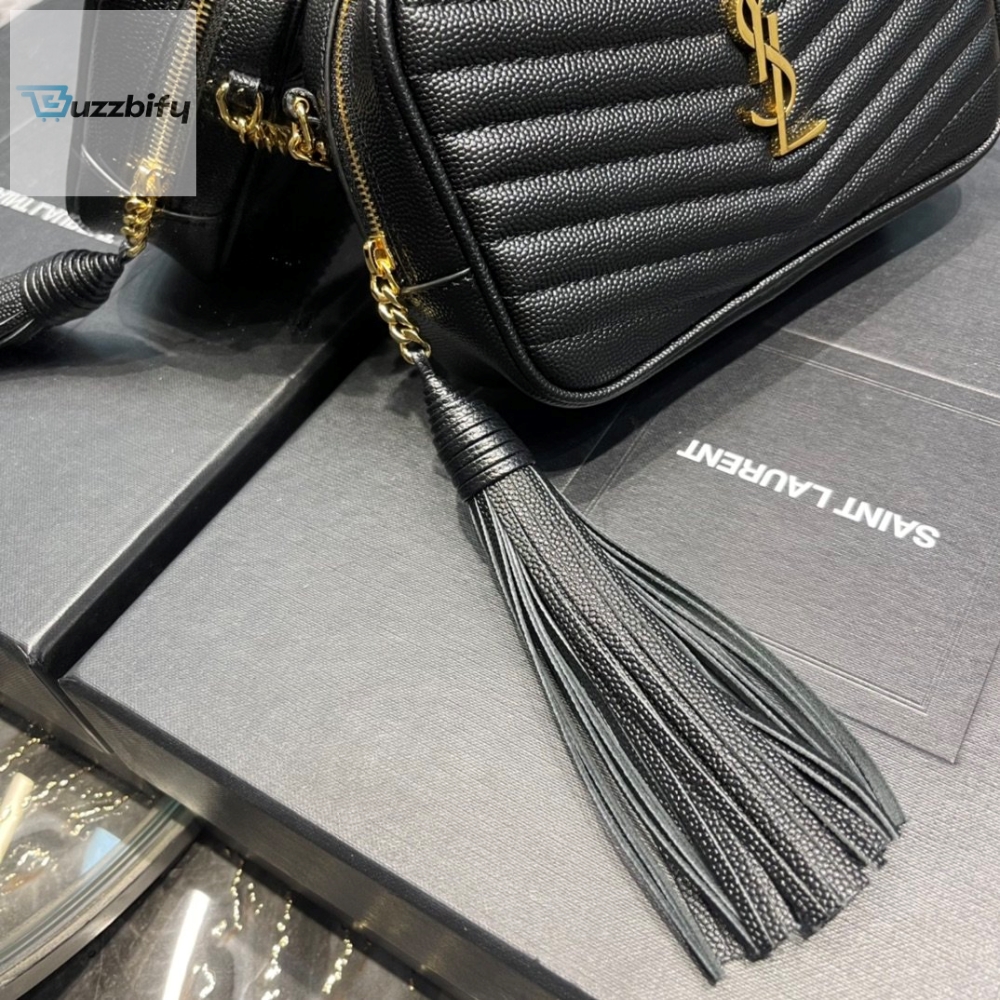 Saint Laurent Lou Mini Bag Black In Quilted Grain De Poudre With Gold Hardware For Women 7.4In19cm Ysl 6125791Gf011000