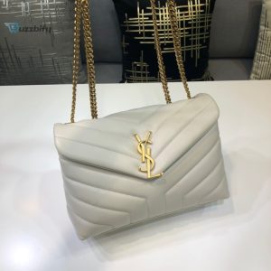 saint laurent loulou small chain bag in matelasse y white for women 9