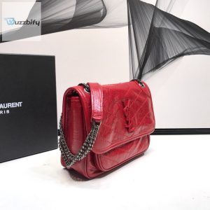 saint laurent niki baby chain bag in crinkled vintage red for women 8 1