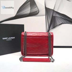 saint laurent niki baby chain bag in crinkled vintage red for women 8 3
