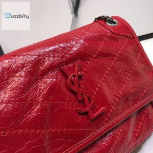 saint laurent niki baby chain bag in crinkled vintage red for women 8 4
