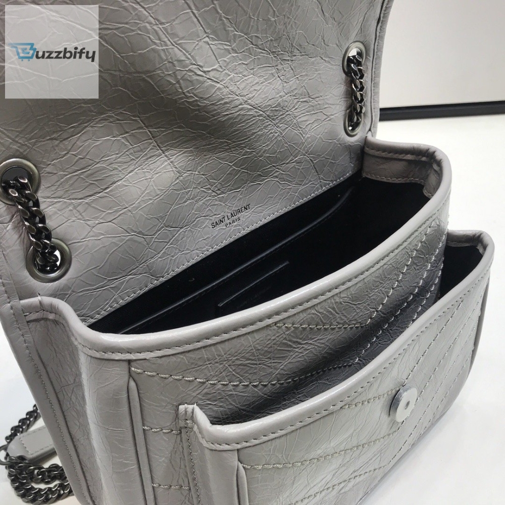 Saint Laurent Niki Baby Chain Bag Vintage Grey For Women 8.2in/21cm YSL 