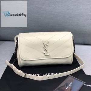 saint laurent niki medium crinkled shoulder bag white for women 11in28cm ysl buzzbify 1