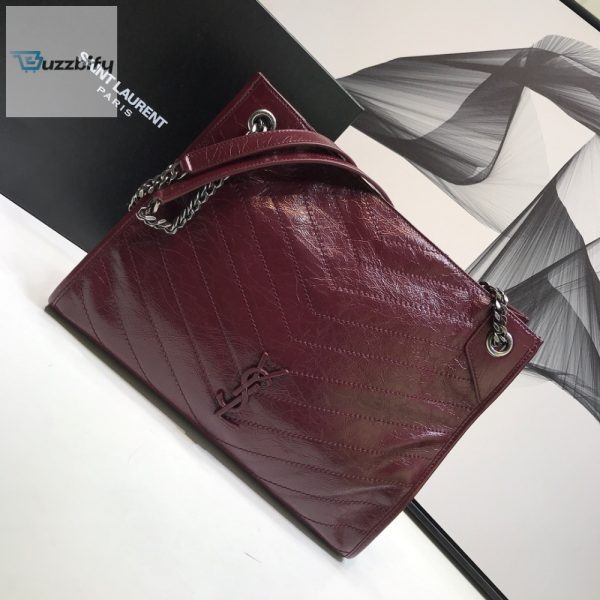 saint laurent niki medium shopping bag burgundy for women 12