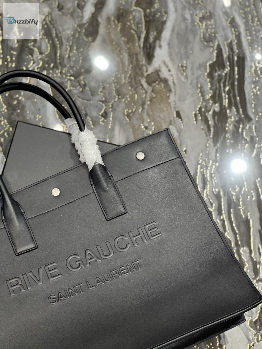 Saint Laurent Rive Gauche Small Tote Bag In Black Noir For Women 15.4In39cm Ysl 686266Cwtfe1000