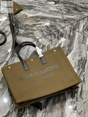 Saint Laurent Rive Gauche Tote Bag In Dark Kaki For Women 18.9In48cm Ysl 587273Cwtfe2451